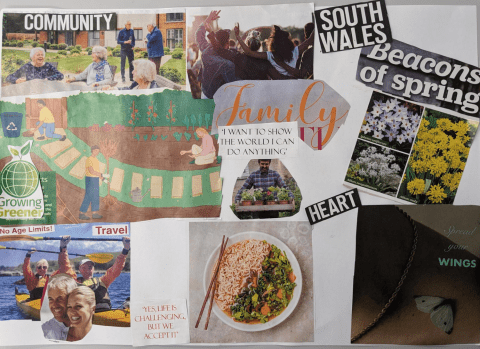 Mixed media collage of community examples